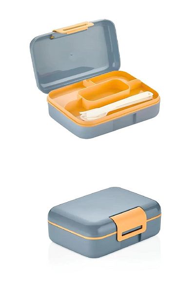 noip Nutrition Container with Juice Compartment - Plate Nutrition Container - Cutlery Included (7474)