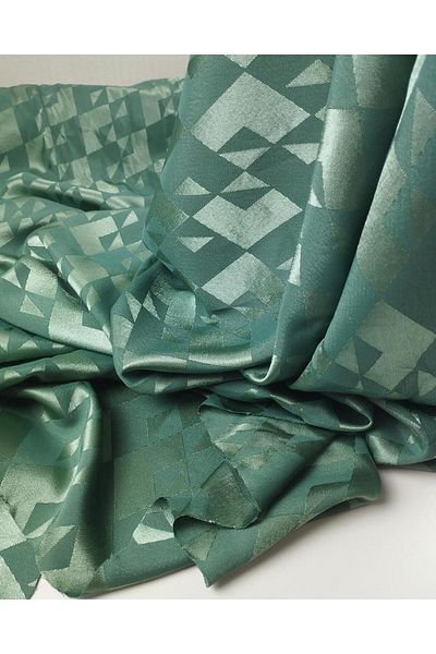Kumaş Parça Patterned Woven in Green Color Width: 145