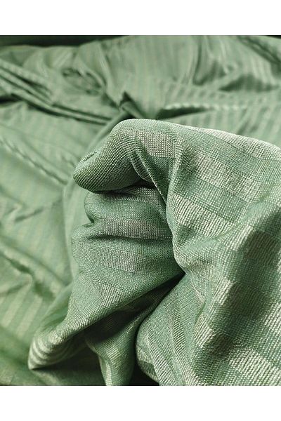 Kumaş Parça Striped Jersey in Green Color Width: 150