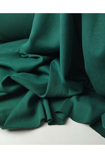 Kumaş Parça Rib in Emerald Green Color Width: 125