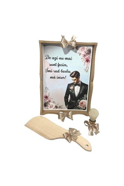 OEM Groom's cooking tray set, 3 pieces, personalized with roses