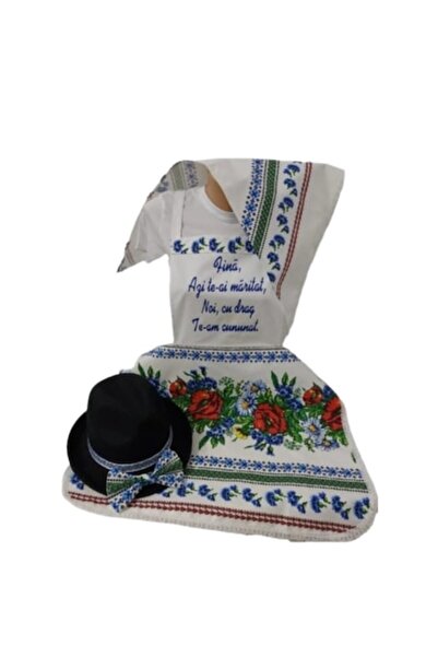 OEM Set dezgatit mireasa si mire 4 piese, brodat si personalizat motive tradi...