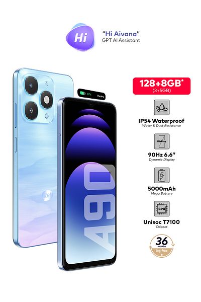 İtel A90 Dual SIM Arora Blue 3+5GB RAM 128 GB 4G