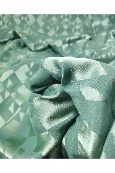 Kumaş Parça Patterned Woven in Green Color Width: 145