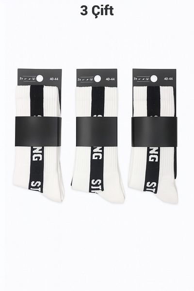FeelWear Strong 3 Pairs High Quality Cotton Stitched Sports Casual Socks 40-44