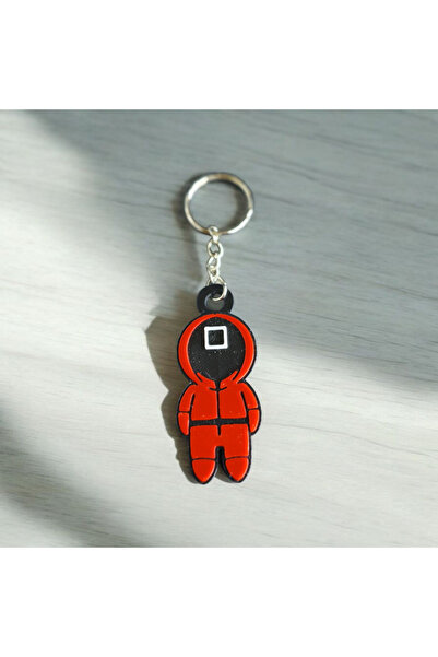 multiogz Squid Game Kare Maskeli Adam Anahtarlık | 3D Baskı Koleksiyon Ürünü