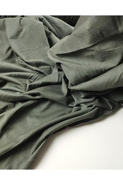 Kumaş Parça Single Jersey Combed Cotton in Dark Green Color Width: 150
