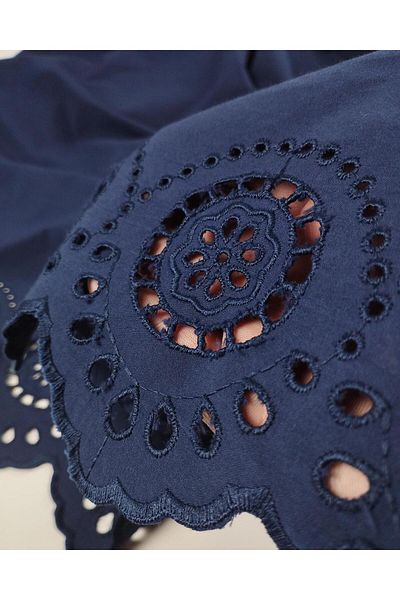 Kumaş Parça Cotton Fisto in Navy Blue Color Width: 140