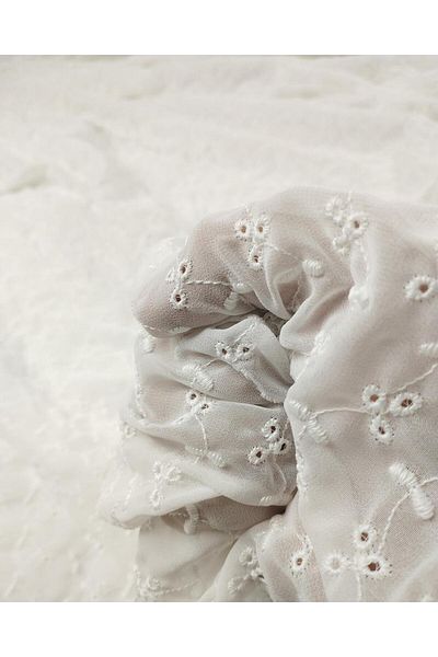 Kumaş Parça Chiffon Fisto in Ecru Color Width: 145