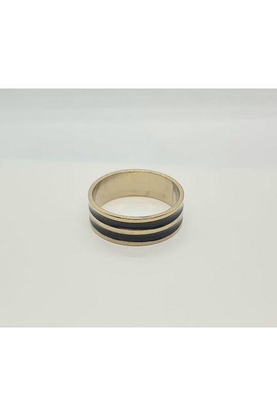 Set Stainless Steel 6 mm Double Black Stripe Ring