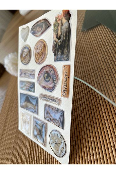 hdsticker Vintage Premium 3D Looking Eye-Catching Glossy Embossed Sticker Set - Phone Case Ornament, Sticker