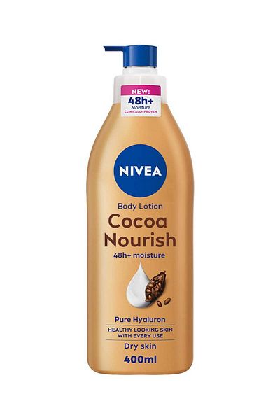 NIVEA Body Lotion Moisturizer For Dry Skin, 48h Moisture Care, Cocoa Butter 400ml