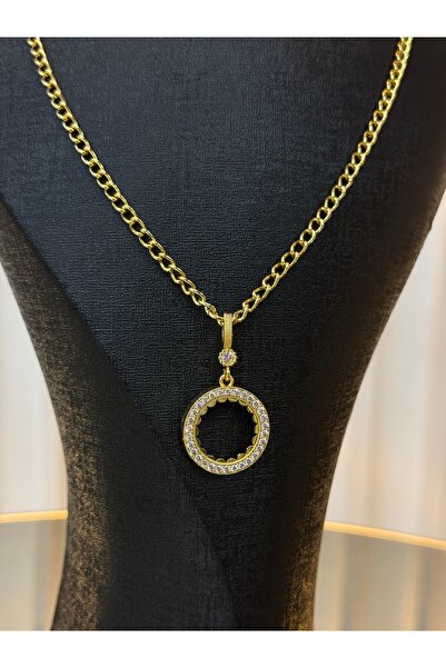 Şeyma ÖZŞAMLI KLASİK MODEL ALTN KAPLAMA ÇELİK ZİNCİR ÇEYREK ÇERÇEVE KOLYE