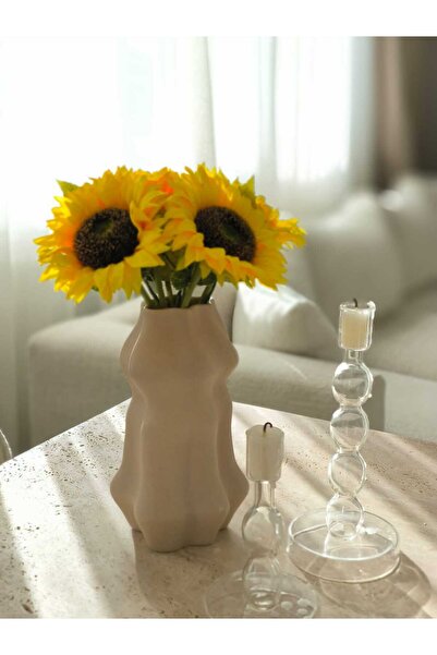 İstoria Bridal 5 قطع من زهرة دوار الشمس الصفراء، زهرة ديكور، زهرة صناعية، غصن...