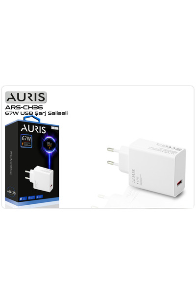 Auris CH36 67W USB-C Süper Hızlı Şarj Başlığı – Saliseli PD Adaptör