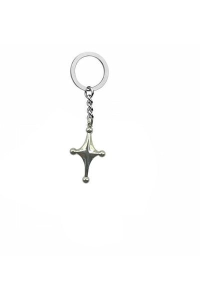 Herşey Nota Punk Gothic Lava Star Figured Unisex Keychain – Volcanic Energy and Alternative Style
