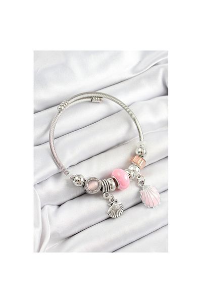 Skygo 316L Steel Pink Oyster Model Silver Color Charm Bracelet - Tj-Bb7270