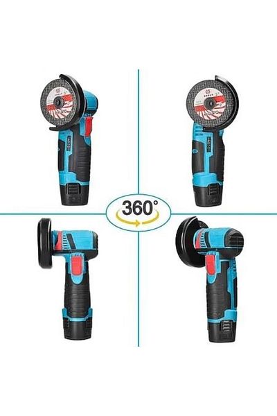 Generic Angle Grinder Set 76mm With 2 12v Batteries, Screwdriver Set 115, Angle Drill Adapter