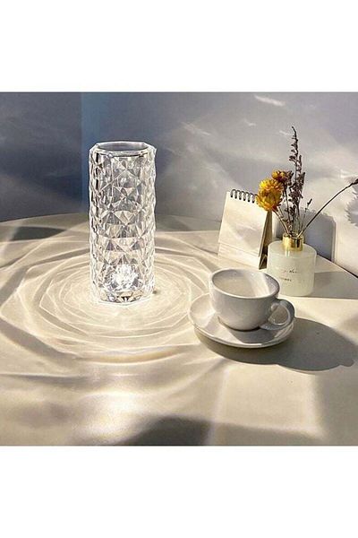 COOYA Portable Crystal Table Lamp,Touch Control Rechargeable Night Light, Bedside & Desk Lamp for Bedroom
