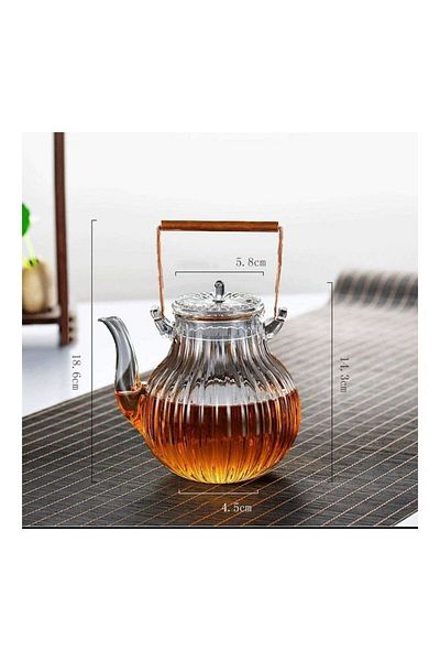 COOYA Heat Resistant Glass Teapot Set Clear 750ml