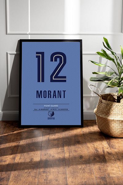 Saturn Ja Morant Jersey Framed Painting - Nba Memphis Grizzlies Jersey