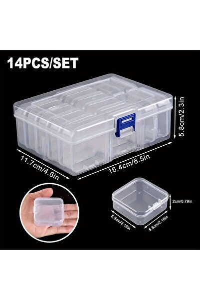 choice2 14 grid 55 1Set Of 14/20/28/45 Girds, Transparent Plastic Bead Storag...