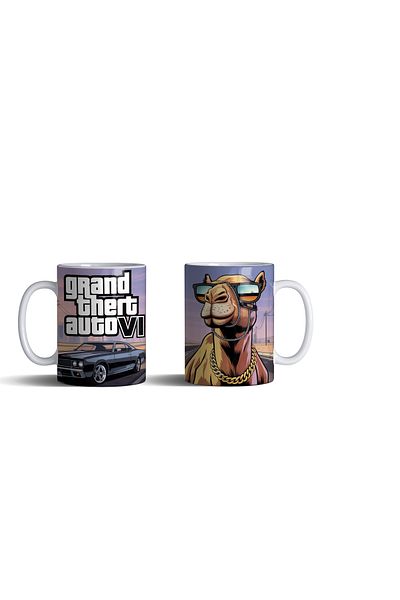 MECKSA Grand Theft Auto 6 Arab Camel Theme Coffee Cup 11 oz