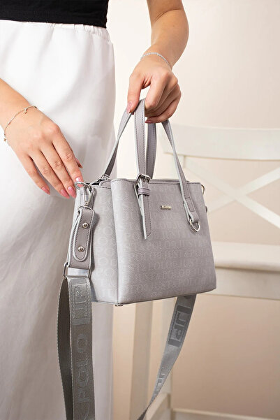 Just Polo Women's Gray Printed Medium Size Hand and Shoulder Bag P342203Mh