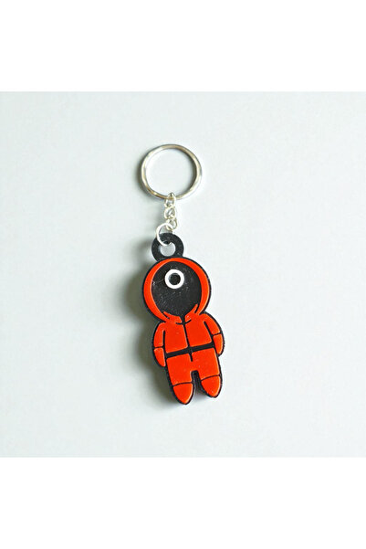 multiogz Squid Game Daire Maskeli Adam Anahtarlık | 3D Baskı Koleksiyon Ürünü