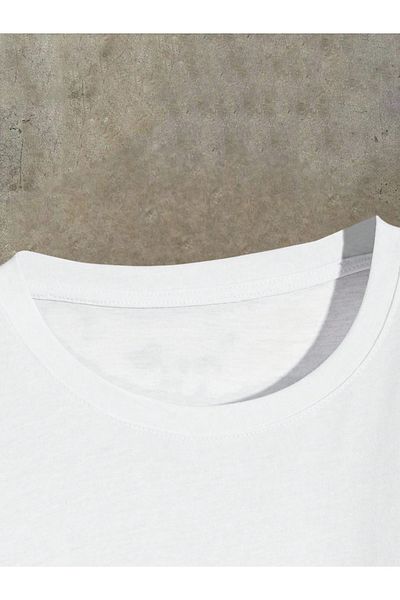 ELNOYA Unisex Cotton White Oversize "Teacher Love Inspire" Printed Crew Neck Comfortable T-Shirt