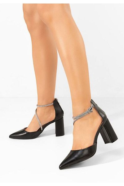B T Shoes Pantofi cu toc gros eleganti Analy negri