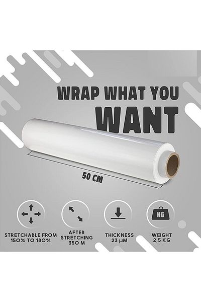 Other Clear Stretch Wrap Durable Self Adhesive Strong Cling Film Heavy Duty Waterproof 2200g