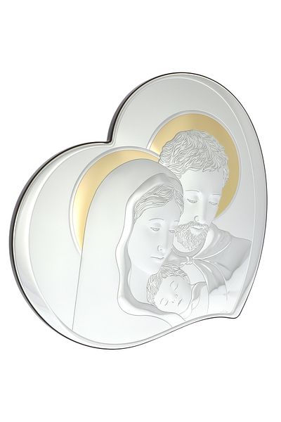GiftExpress Icoana inima Sfanta Familie argintata 34cm