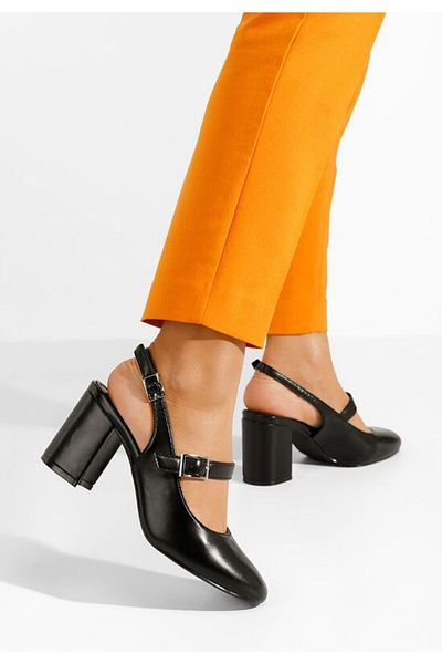 B T Shoes Pantofi cu toc gros Vanya negre