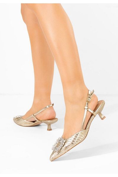 B T Shoes Gold Daisies low-heeled shoes
