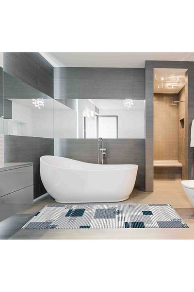 REVE Rectangular Shape Anti-Slip Bath Mat Multicolor 180 x 65cm
