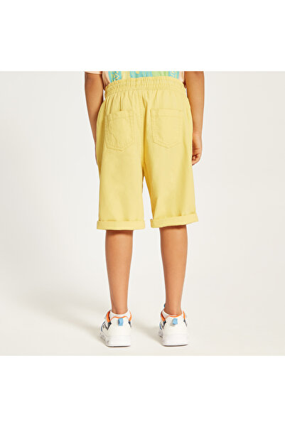 Juniors Solid Shorts With Drawstring Closure And Pockets