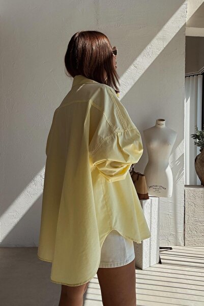 ELVAN TOLON قميص أصفر كبير بجيب واحد