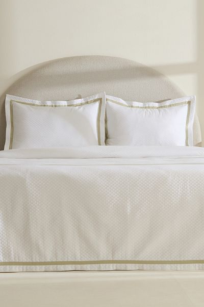 Karaca Home White Collection Doris 100% Cotton Double Bedspread Set Sage
