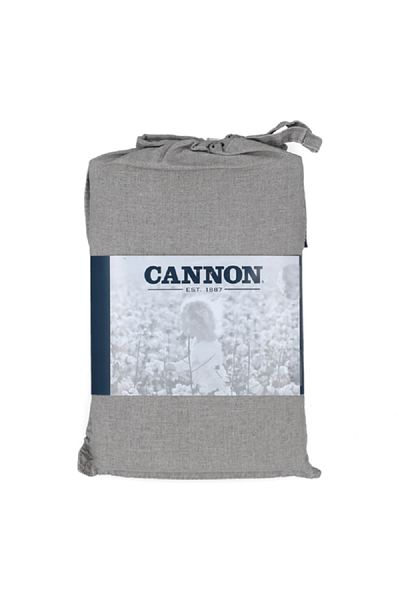 Cannon 2-Piece Stone Washed Premium Cotton Pillow Case Set Grey