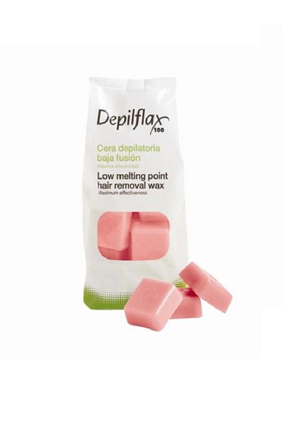 Depilflax Traditional pink hair removal wax Titan Rosa cubes Depilflax Spain 1 kg, Cera Rosa 4AB