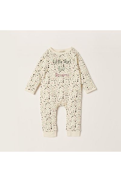 Juniors Printed Sleepsuit With Round Neck And Long Sleeves