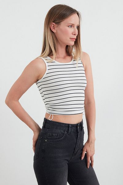 Fulla Moda Striped Halter Neck Body with Stoppers on the Sides