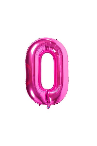 Haioo birthday balloon, number 0, pink, 66 cm