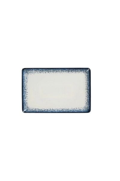 Kütahya Starry Dreams Dishwasher Safe Porcelain Rectangular Flat Plate Blue and White 23 x 17cm