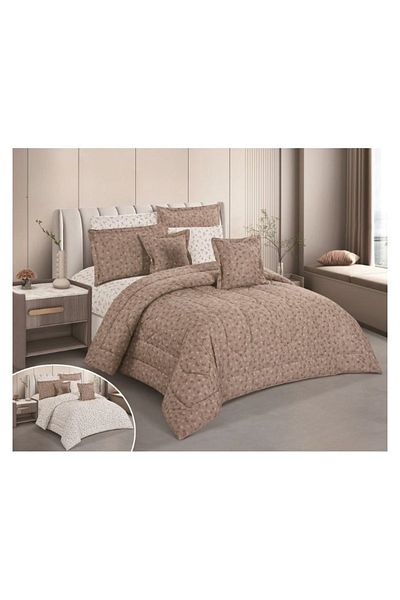 smart home Double-sided comforter set, 8-piece comforter with comfortable inner filling, 8-piece double comforter fits two people's beds