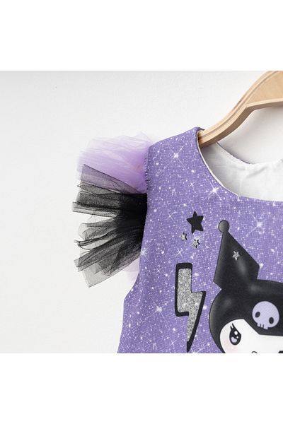 My Lusa baby wear Kuromi Printed Crowned Girl Evening Dress