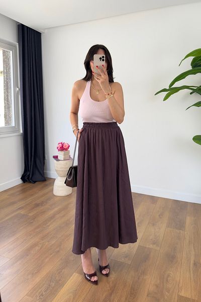 BİRCANÇİL Sabrina Plum Pocket Detailed Skirt