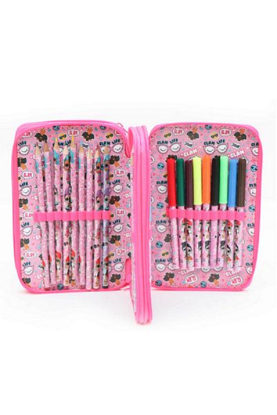 First Kid Surprise 3-Zipper Pencil Case for Kids Multicolor