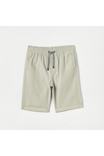 Juniors Solid Shorts With Drawstring Closure And Pockets
